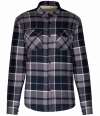 KB579 K579 Kariban Sherpa Lined Checked Shirt Jacket Storm Grey / Navy colour image